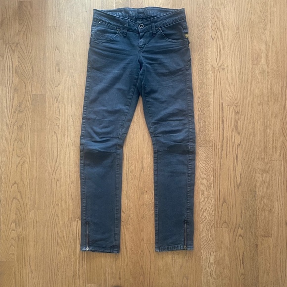 G-Star Raw 3301 Black Denim skinny jeans. Zipper detail. - Picture 1 of 7